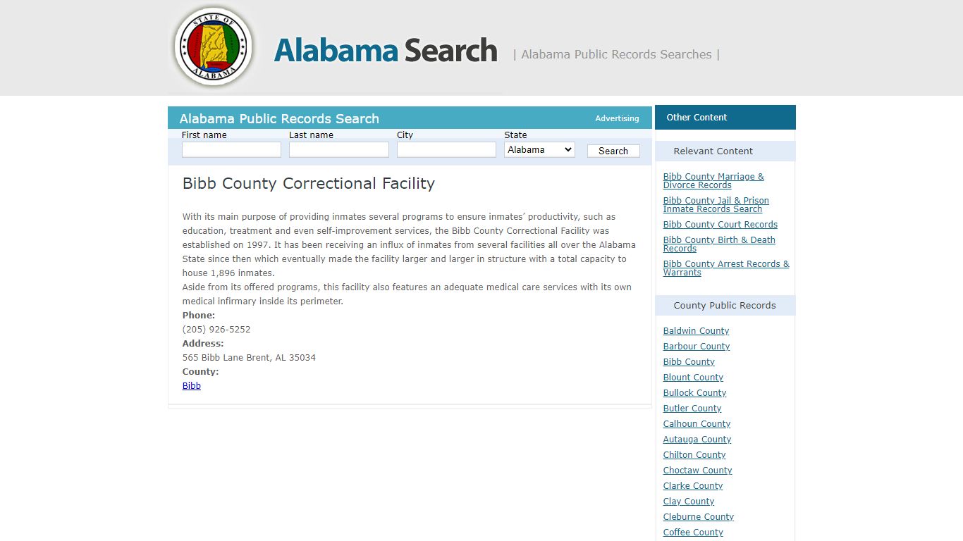 Bibb County Correctional Facility | Alabama - AL Search